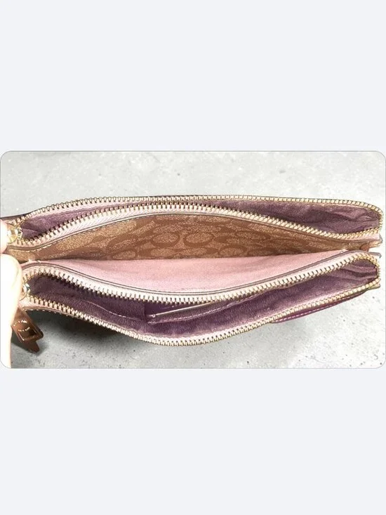 Coach Signature Lyla Double Zip Crossgrain Leather Crossbody Bag (Model F72890) - Picture 9 of 10